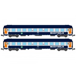 Set de coches cama UIC B9c9x, librea Wasteels, SNCF.