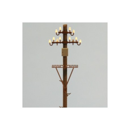 Electric wood pole with box and platform. RB 2812