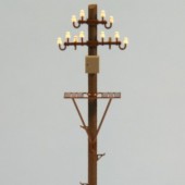 Electric wood pole with box and platform. RB 2812