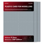 Hojas de plástico para modelar. 0.3mm (3 hojas).