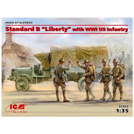 Estándar B "Liberty" con infantería estadounidense, WWI.