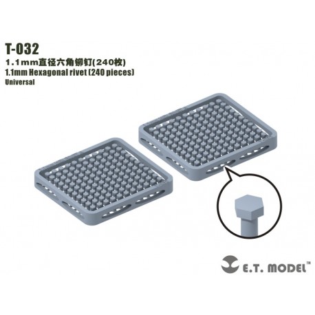 1.1 mm Hexagonal rivet (240 pieces).