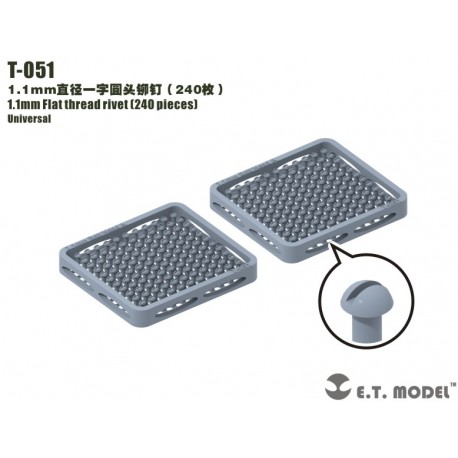 1.1 mm Flat thread rivet (240 pieces).