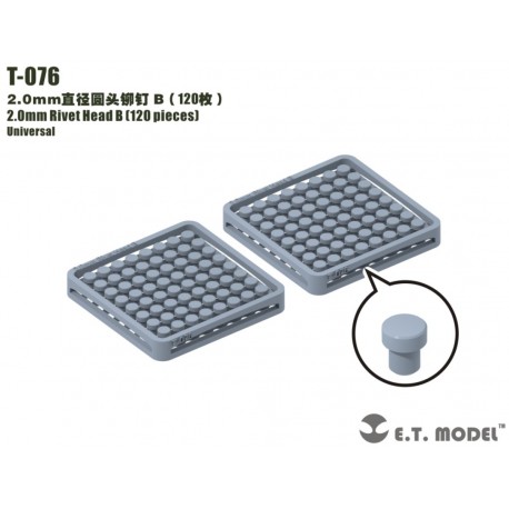 2.0 mm Rivet Head B (120 pieces).