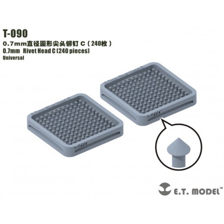 0.7 mm Rivet Head C (240 pieces).