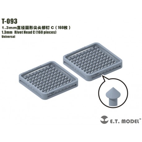 1.3 mm Rivet Head C (160 pieces).