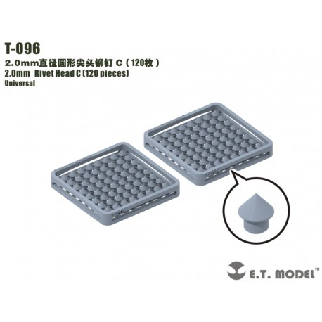 2.0 mm Rivet Head C (120 pieces).