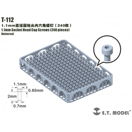 1.1 mm Socket Head Cap Screws (240 pieces).