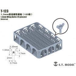 Pernos de mariposa de 1.3 mm (105 piezas).