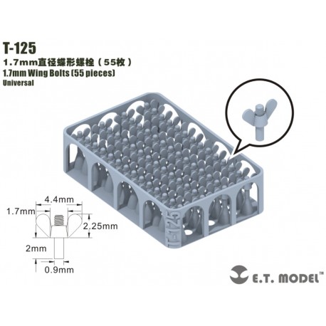 1.7 mm Wing Bolts (55 pieces).