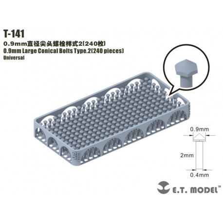 0.7 mm Large Conical Bolts Type 2 (240 pieces).