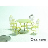 Photo-etched: Dining table and chairs Type 1.