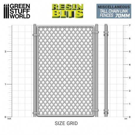 Chain link fences, 70 mm.