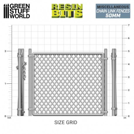 Chain link fences, 50 mm.