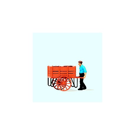 Worker with hand cart. PREISER 28131