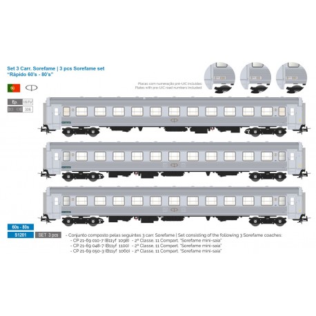 3-coaches set Sorefame, CP. 60-70s.