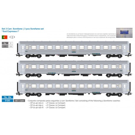 3-coaches set Sorefame, CP. 70-80s.