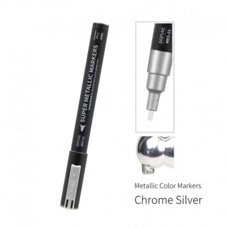 Super Metallic Marker: Plata cromada.