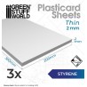 Styrene sheets 2 mm (x3).