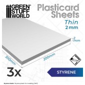 Styrene sheets 2 mm (x3).