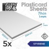 Styrene sheets 1 mm (x5).