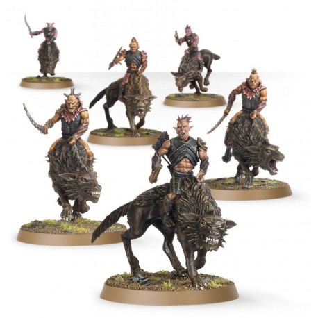 Orcos cazadores en Fell Wargs.