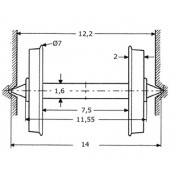 Axles for wagons (x2). MFTRAIN 90005