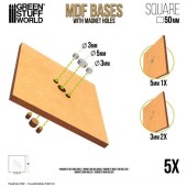 MDF Bases - square, 50 mm (x5).