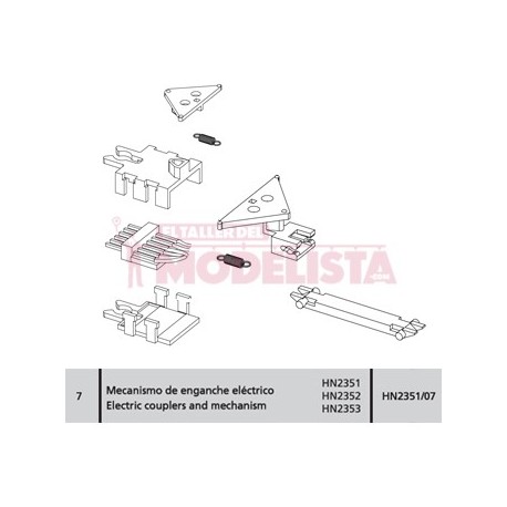 Electric couplers and mechanism for RENFE 277.