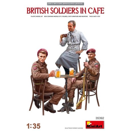 British soldiers in cafe.