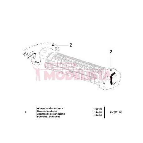 Body shell accesories, RENFE 591.