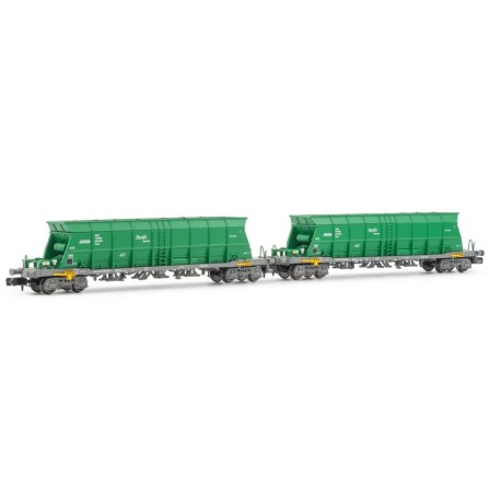 Set of two Faoos-type hopper wagons, RENFE.