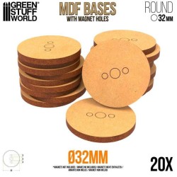 MDF Bases - round, 32 mm (x20).