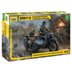 German R-12 heavy motorcycle with sidecar | Damaged box.