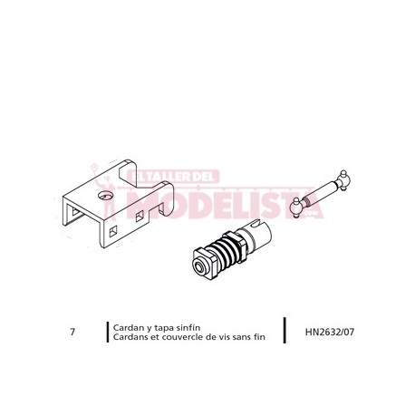 Universal shafts and worm gear cover for RENFE 321 locomotives.