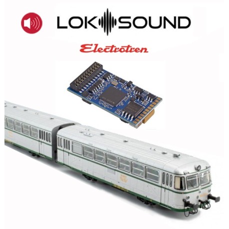 Digital decoder w/ sound for RENFE Ferrobus railcar.