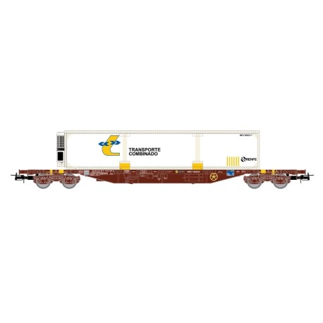 Vagón MMC3 con contenedor frigorífico "Transporte Combinado", RENFE.