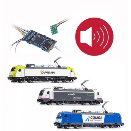 Decoder con suono per locomotiva RENFE 253. 8 spilli.