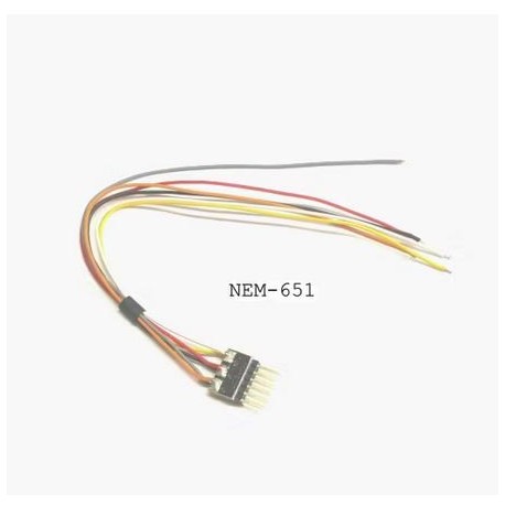 Cable harness with 6-pin plug (male). NEM 651.
