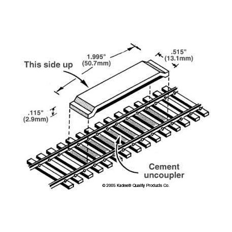 Permanent magnet "between-the-rails" uncouper (x2). KADEE 321